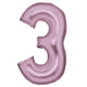 Balloon - Supershapes, Numbers & Letters Pastel Pink / 3 Large Number Foil Balloon Each