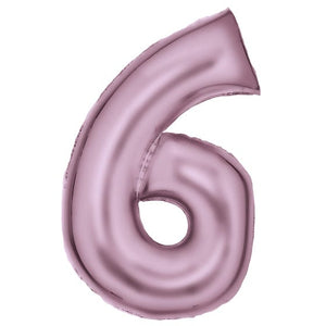 Balloon - Supershapes, Numbers & Letters Pastel Pink / 6 Large Number Foil Balloon Each