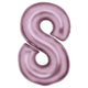 Balloon - Supershapes, Numbers & Letters Pastel Pink / 8 Silk Lustre Large Number Foil Balloons Each