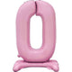 Balloon - Supershapes, Numbers & Letters Pastel Pink Large Number 0 Air Filled Standing Foil Balloon 76cm Each