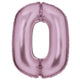 Balloon - Supershapes, Numbers & Letters Pastel Pink Large Number 0 Silk Lustre Foil Balloon 64cm w x 90cm h Each