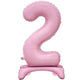 Balloon - Supershapes, Numbers & Letters Pastel Pink Large Number 2 Air Filled Standing Foil Balloon 76cm Each