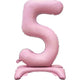 Balloon - Supershapes, Numbers & Letters Pastel Pink Large Number 5 Air Filled Standing Foil Balloon 76cm Each