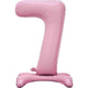 Balloon - Supershapes, Numbers & Letters Pastel Pink Large Number 7 Air Filled Standing Foil Balloon 76cm Each