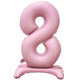 Balloon - Supershapes, Numbers & Letters Pastel Pink Large Number 8 Air Filled Standing Foil Balloon 76cm Each