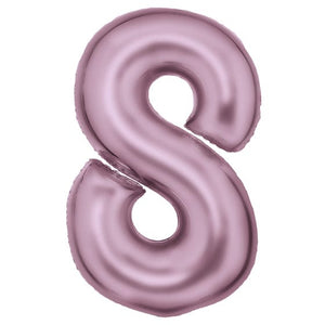 Balloon - Supershapes, Numbers & Letters Pastel Pink Large Number 8 Silk Lustre Foil Balloon 54cm w x 87cm h Each