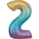 Balloon - Supershapes, Numbers & Letters Pastel Rainbow Large Number 2 Foil Balloon 55cm w x 86cm h Each