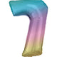 Balloon - Supershapes, Numbers & Letters Pastel Rainbow Large Number 7 Foil Balloon 53cm w x 89cm h Each