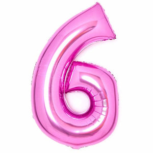 Balloon - Supershapes, Numbers & Letters Pink / 6 Large Number Foil Balloon Each