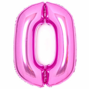 Balloon - Supershapes, Numbers & Letters Pink Large Number 0 Foil Balloon 64cm w x 90cm h Each