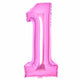 Balloon - Supershapes, Numbers & Letters Pink Large Number 1 Foil Balloon 37cm w x 82cm h Each