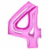 Pink Large Number 4 Foil Balloon 66cm w x 93cm h Each