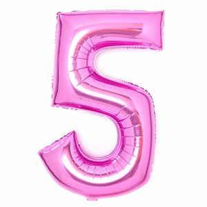 Balloon - Supershapes, Numbers & Letters Pink Large Number 5 Foil Balloon 56cm w x 89cm h Each