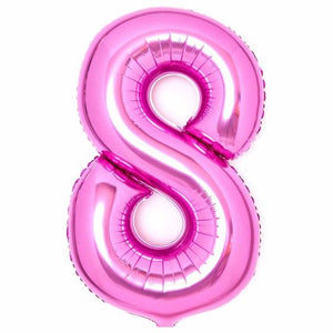 Balloon - Supershapes, Numbers & Letters Pink Large Number 8 Foil Balloon 54cm w x 87cm h Each