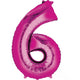 Balloon - Supershapes, Numbers & Letters Pink Numeral 6 Supershape Foil Balloon 86cm Each