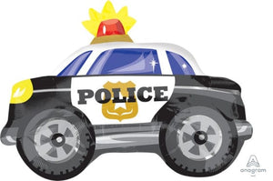 Balloon - Supershapes, Numbers & Letters Police Car Junior Shape Foil Balloon 60cm x 45cm Each