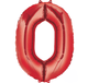 Balloon - Supershapes, Numbers & Letters Red / 0 Numeral SuperShape Foil Balloon 86cm Each