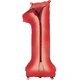Balloon - Supershapes, Numbers & Letters Red / 1 Numeral SuperShape Foil Balloon 86cm Each