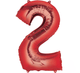 Balloon - Supershapes, Numbers & Letters Red / 2 Numeral SuperShape Foil Balloon 86cm Each