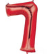 Balloon - Supershapes, Numbers & Letters Red / 7 Numeral SuperShape Foil Balloon 86cm Each
