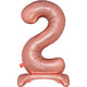 Balloon - Supershapes, Numbers & Letters Rose Gold / 2 Large Number Air Filled Standing Foil Balloon 76cm Each