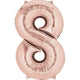 Balloon - Supershapes, Numbers & Letters Rose Gold / 8 Numeral SuperShape Foil Balloon 86cm Each