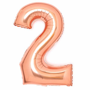 Balloon - Supershapes, Numbers & Letters Rose Gold Large Number 2 Foil Balloon 55cm w x 86cm h Each