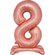 Balloon - Supershapes, Numbers & Letters Rose Gold Large Number 8 Air Filled Standing Foil Balloon 76cm Each