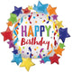 Balloon - Supershapes, Numbers & Letters Satin Happy Birthday Star SuperShape Foil Balloon 76cm x 76cm Each