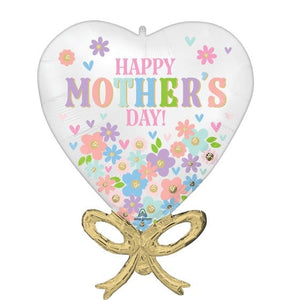Balloon - Supershapes, Numbers & Letters Satin Happy Mother's Day Daisy Chain Bow SuperShape Foil Balloon 50cm x 71cm Each
