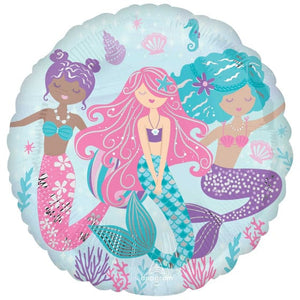 Balloon - Supershapes, Numbers & Letters Shimmering Mermaid Jumbo Shape Foil Balloon 53cm Each