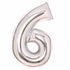 Silver Large Number 6 Foil Balloon 56cm w x 92cm h Each