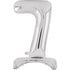 Silver Large Number 7 Air Filled Standing Foil Balloon 76cm Each