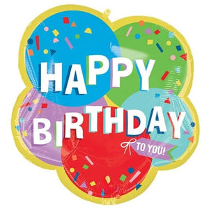 Balloon - Supershapes, Numbers & Letters Sunny Balloons Birthday SuperShape Foil Balloon 60cm x 63cm Each