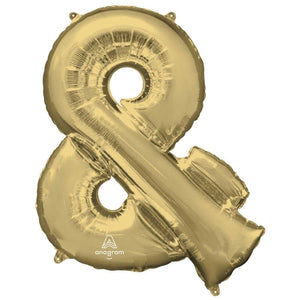 Balloon - Supershapes, Numbers & Letters Symbol & White Gold SuperShape Foil Balloon 53cm x 101cm Each