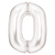 Balloon - Supershapes, Numbers & Letters White / 0 Silk Lustre Number Foil Balloons Each