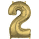 Balloon - Supershapes, Numbers & Letters White Gold / 2 Numeral SuperShape Foil Balloon 86cm Each