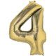 Balloon - Supershapes, Numbers & Letters White Gold / 4 Numeral SuperShape Foil Balloon 86cm Each