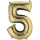 Balloon - Supershapes, Numbers & Letters White Gold / 5 Numeral SuperShape Foil Balloon 86cm Each