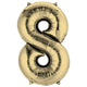 Balloon - Supershapes, Numbers & Letters White Gold / 8 Numeral SuperShape Foil Balloon 86cm Each