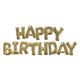 Balloon - Supershapes, Numbers & Letters White Gold HAPPY BIRTHDAY Phrases Foil Balloons Each