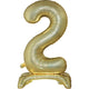 Balloon - Supershapes, Numbers & Letters White Gold Large Number 2 Air Filled Standing Foil Balloon 76cm Each