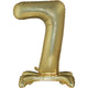 Balloon - Supershapes, Numbers & Letters White Gold Large Number 7 Air Filled Standing Foil Balloon 76cm Each