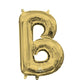 Balloon - Supershapes, Numbers & Letters White Gold Letter B Foil Balloon 40cm Each