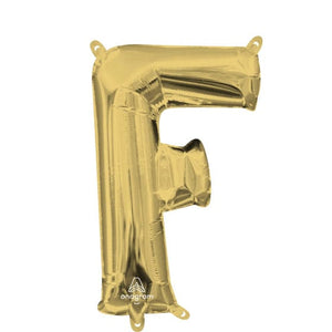 Balloon - Supershapes, Numbers & Letters White Gold Letter F Foil Balloon 40cm Each