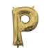 White Gold Letter P Foil Balloon 40cm Each