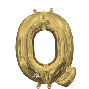 Balloon - Supershapes, Numbers & Letters White Gold Letter Q Foil Balloon 40cm Each