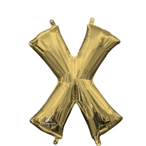 Balloon - Supershapes, Numbers & Letters White Gold Letter X Foil Balloon 40cm Each