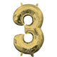 Balloon - Supershapes, Numbers & Letters White Gold Number 3 Foil Balloon 40cm Each