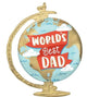 Balloon - Supershapes, Numbers & Letters World's Best Dad Globe SuperShape Foil Balloon 58cm x 58cm Each